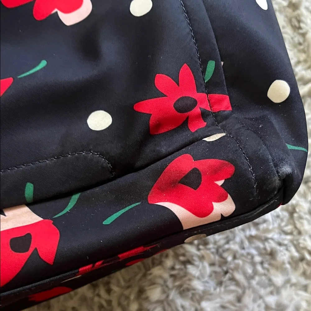 Kate Spade Black and Red Floral Baby Bag